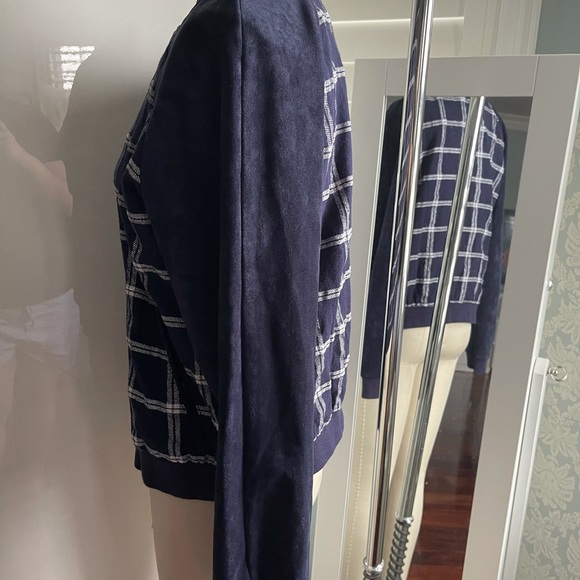 A New Day Navy Mixed Media Bomber Jacket Size XL - Picture 4 of 8